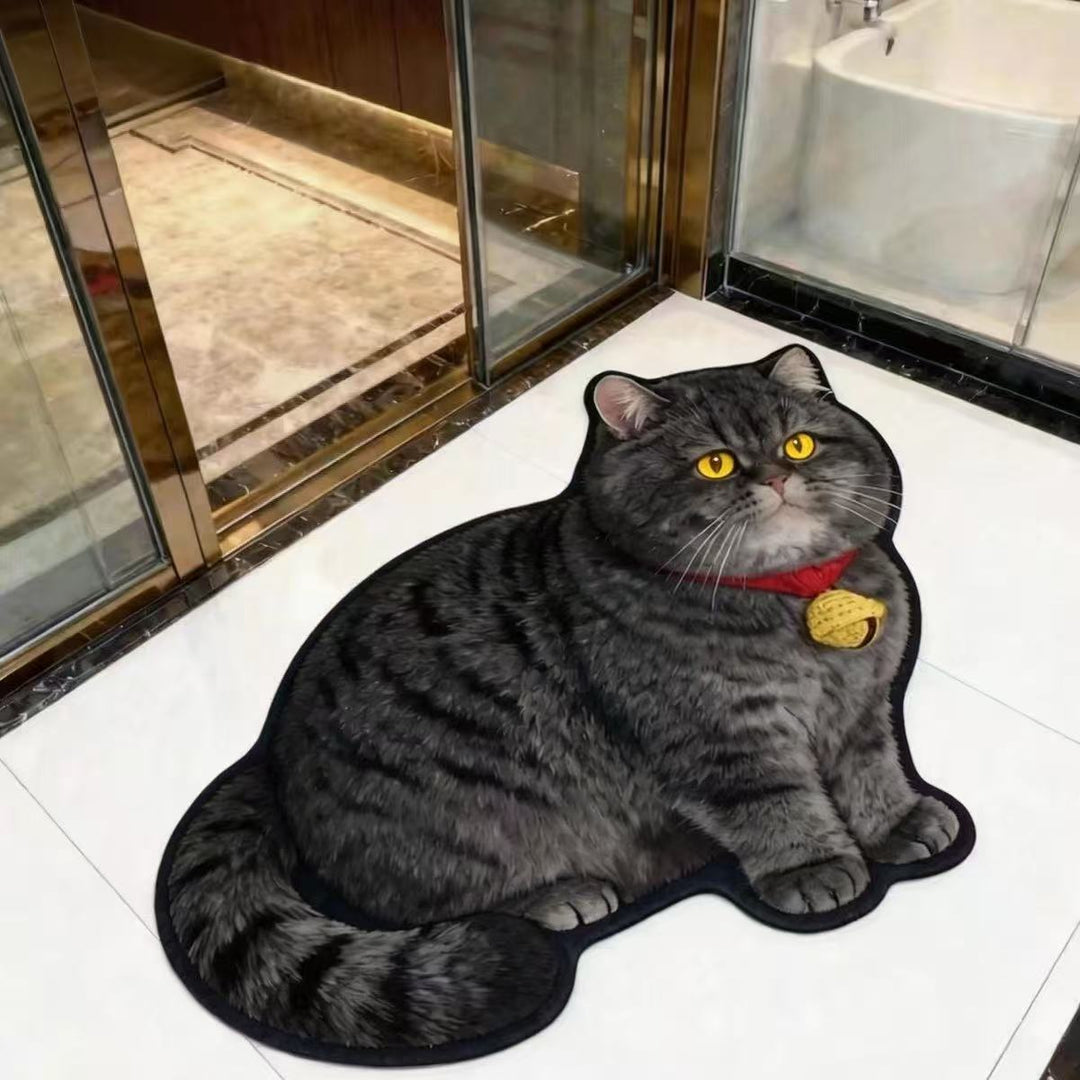 Plush Cat-Shaped Bath Mat