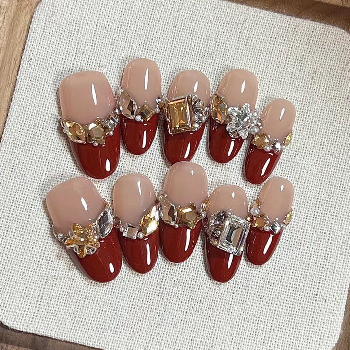 Luxury Press-On Nail Set with Glitter Accent Kalsten
