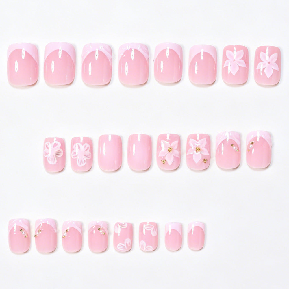 Floral Accented Press-On Nail Art Set Kalsten
