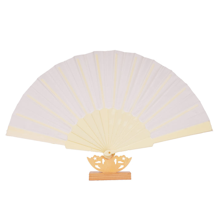Ladies decorative fan with elegant wooden handle Kalsten