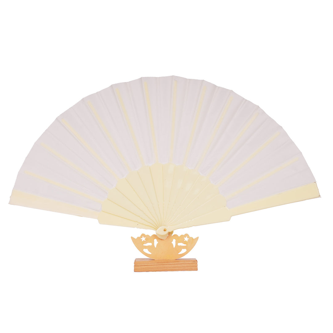 Women's artistic hand fan with filigree wooden handle Kalsten