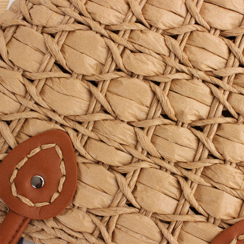Handcrafted wicker bag with elegant leather accents Kalsten