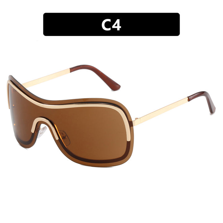 Women's large round sunglasses with elegant metal frame Kalsten