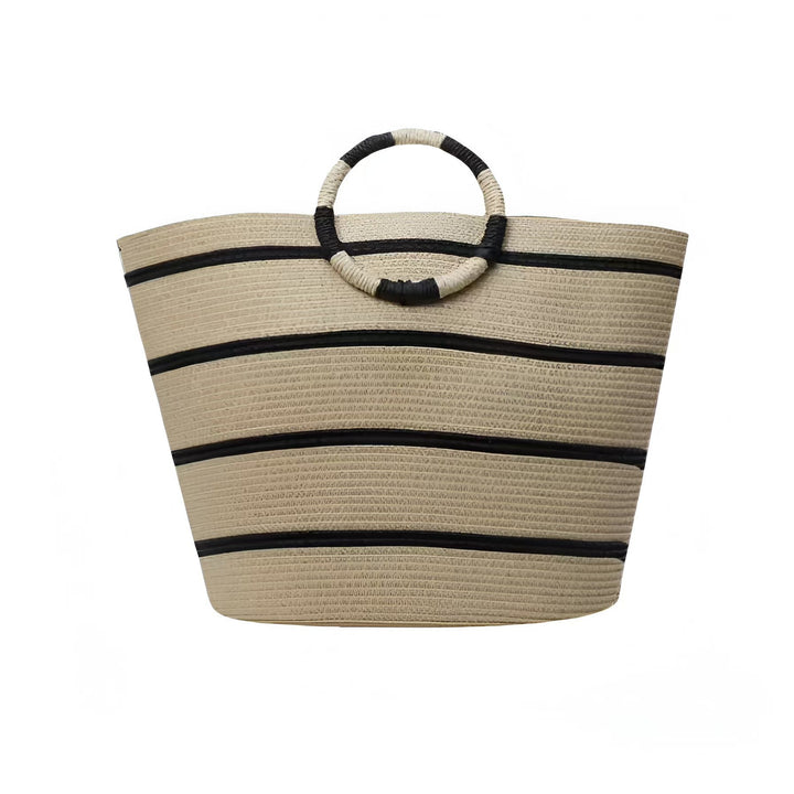 Elegant and Structured Basket Bag with Round Handles Kalsten
