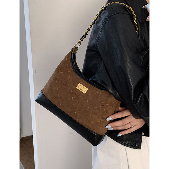 Quilted Suede Hobo Handbag Kalsten
