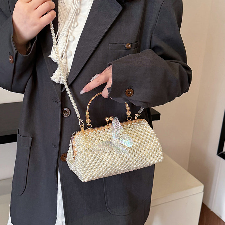 Elegant Beaded Butterfly Evening Handbag