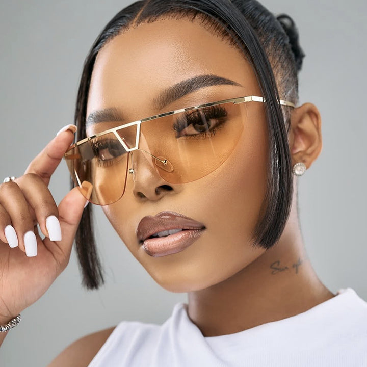 Women's futuristic sunglasses with protective metal frame Kalsten