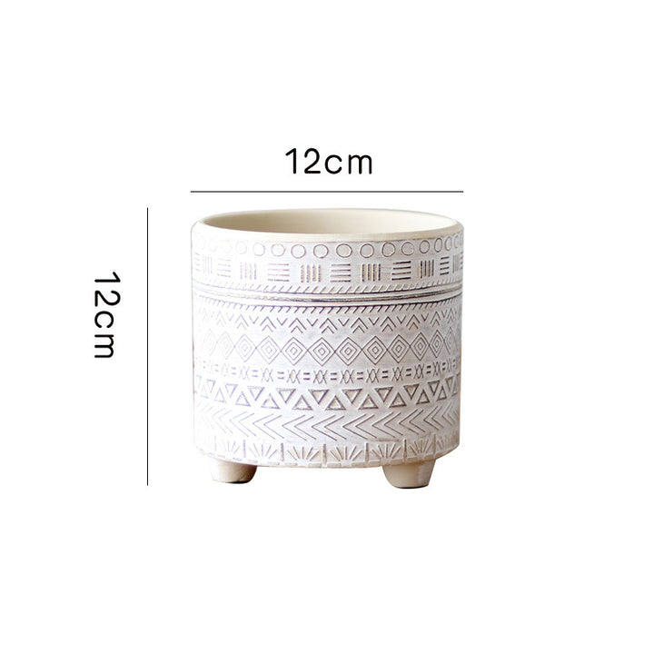 Decorative plant pot with geometric pattern Kalsten