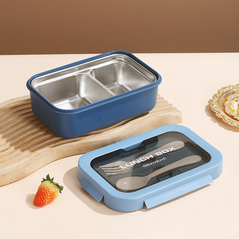 Dual-Compartment Stainless Steel Lunch Box