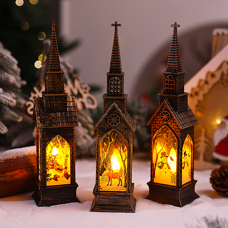 Nostalgic Christmas lantern with movable Santa motif Kalsten