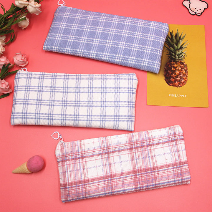Stylish Plaid Pencil Case Kalsten