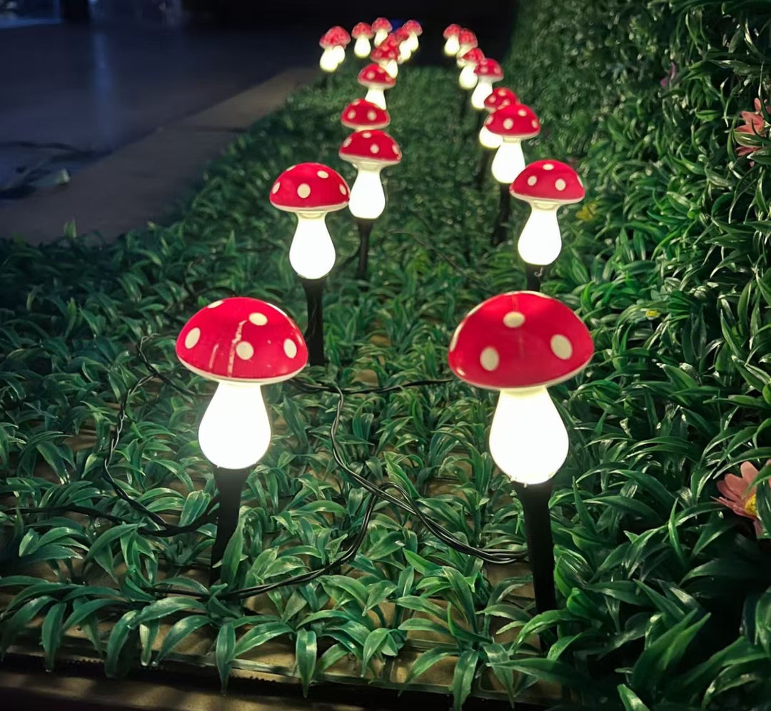 Whimsical Mushroom LED Stake String Lights For Garden Pathway With Weatherproof Design Kalsten