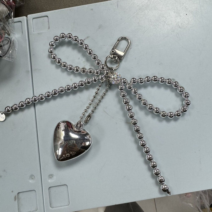 Beaded Heart Pendant Keychain Holder Kalsten