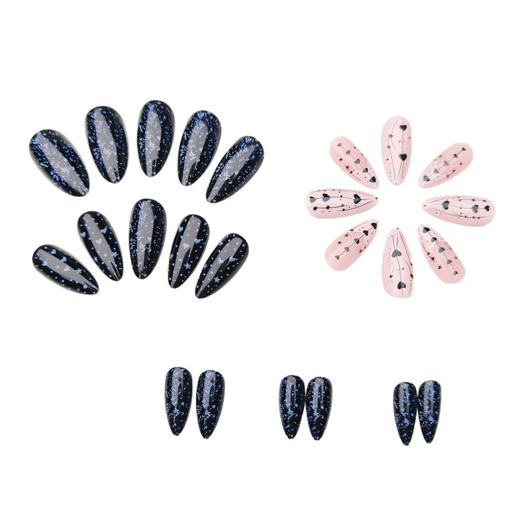 Artistic Heart and Star Nail Art Kalsten