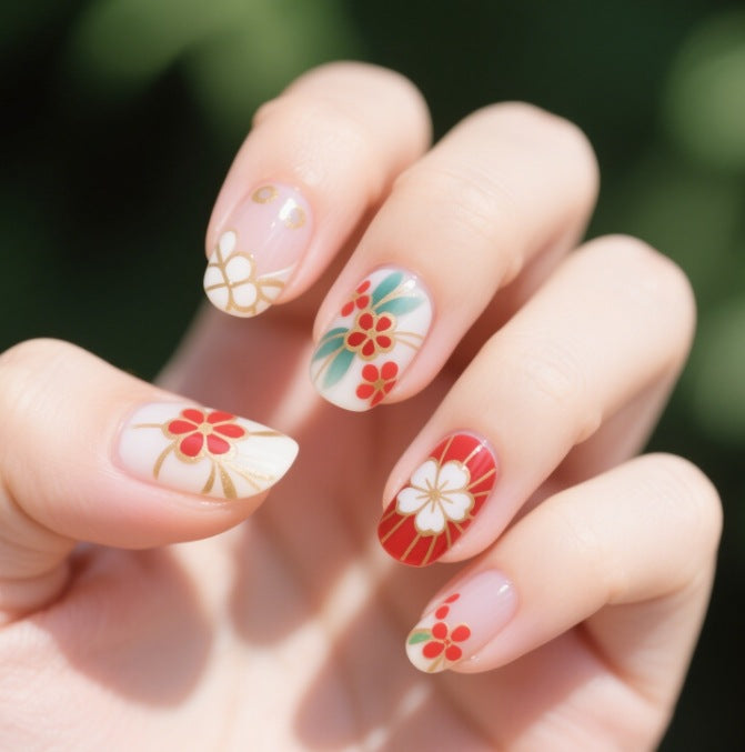 Floral Patterned Nail Art Kalsten