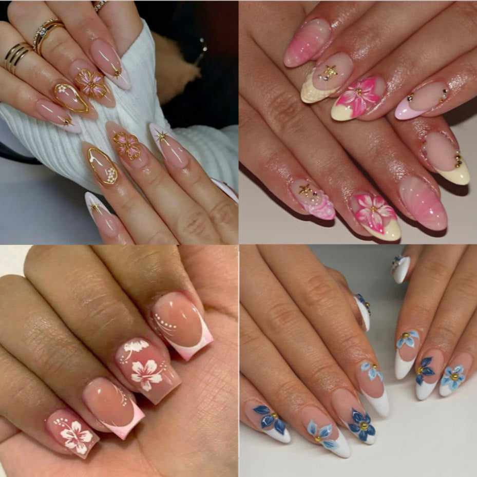 Acrylic Nail Set with Elegant Bows and Glamorous Accent Kalsten