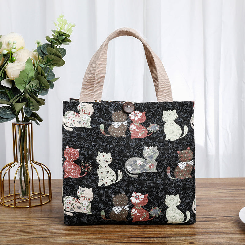 Cute Cat-Themed Storage Tote Kalsten