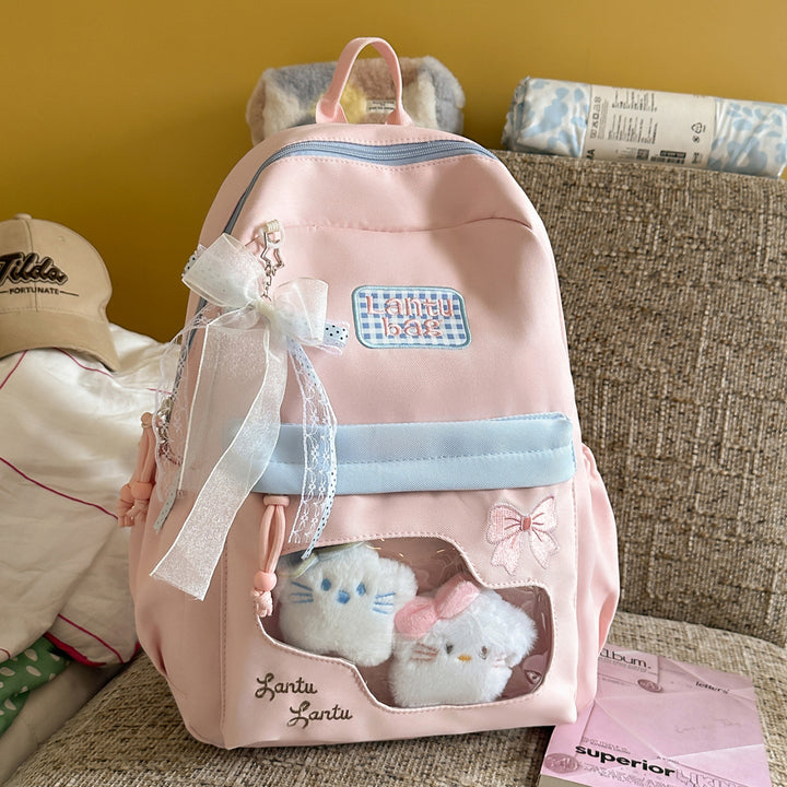Cute Cartoon-Themed Zippered Backpack
