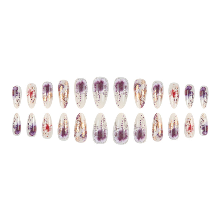 Floral-Design Elegant Stiletto Press-On Nails Kalsten