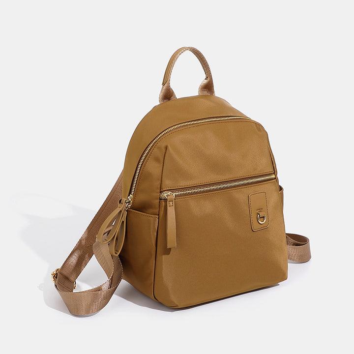 Compact Nylon Backpack with Multiple Pockets