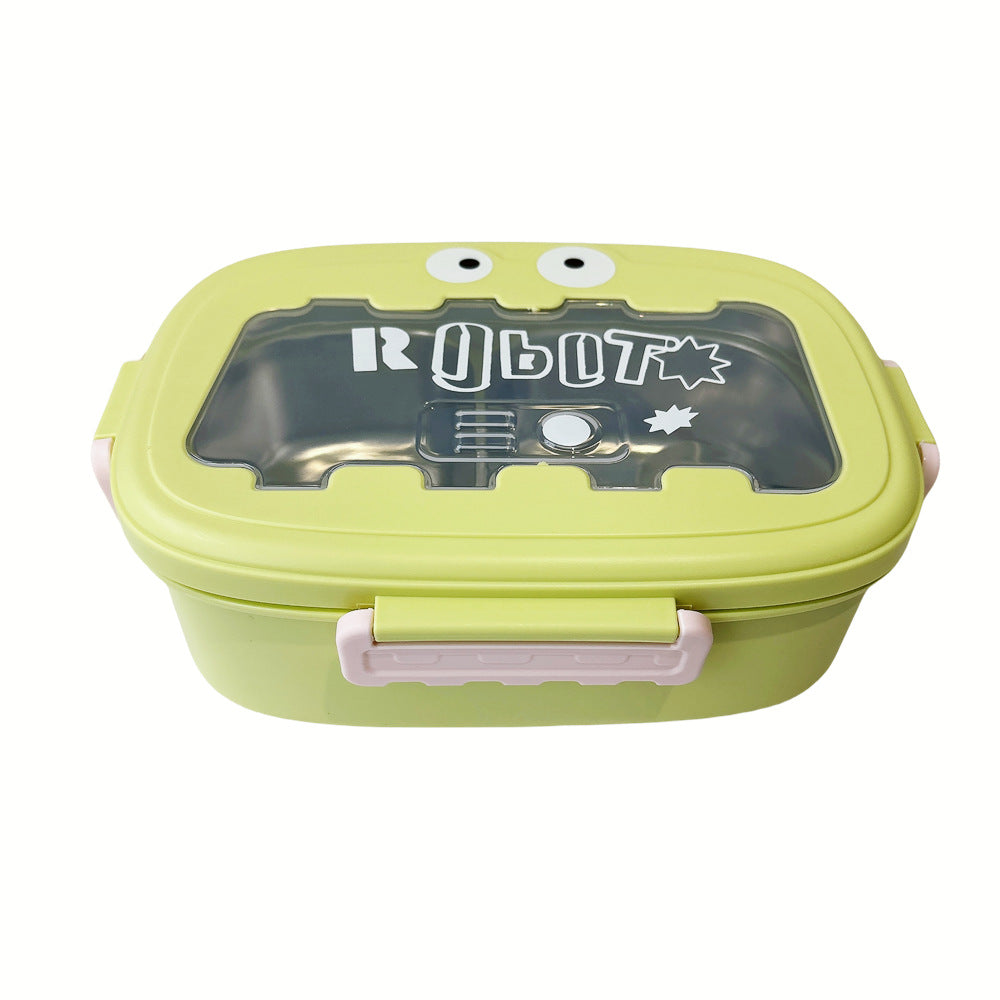 Fun Robot-Themed Lunch Box with Utensils