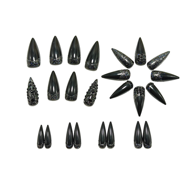 Artificial Nails in Elegant Stiletto Design with Sparkling Rhinestone Accents Kalsten