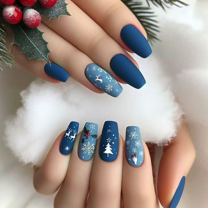 Artificial nails with festive winter design Kalsten
