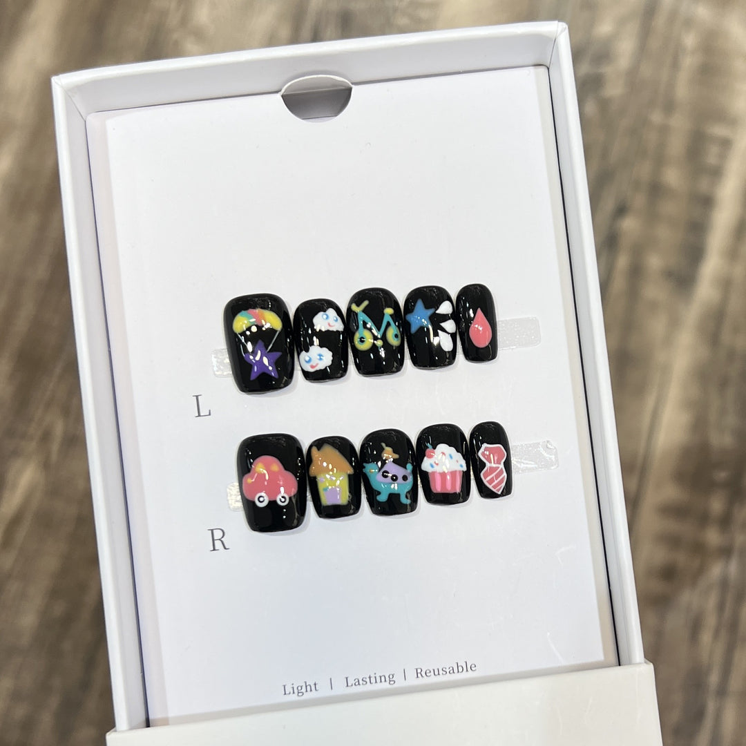 Whimsical Cartoon-Themed Press-On Nail Set Kalsten