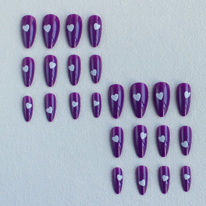 Artistic Heart-Accent Stiletto Nail Art Set