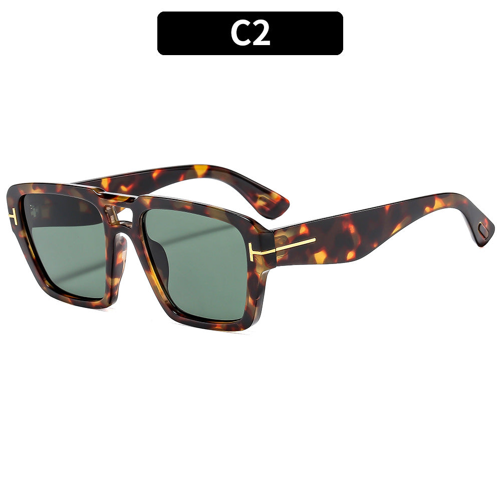 Oversized Square Sunglasses with Reflective Lenses