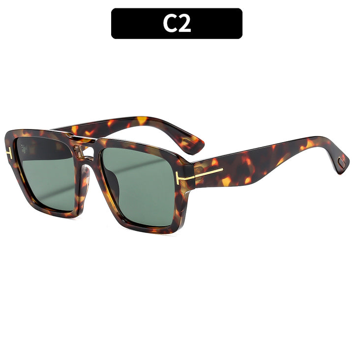 Oversized Square Sunglasses with Reflective Lenses