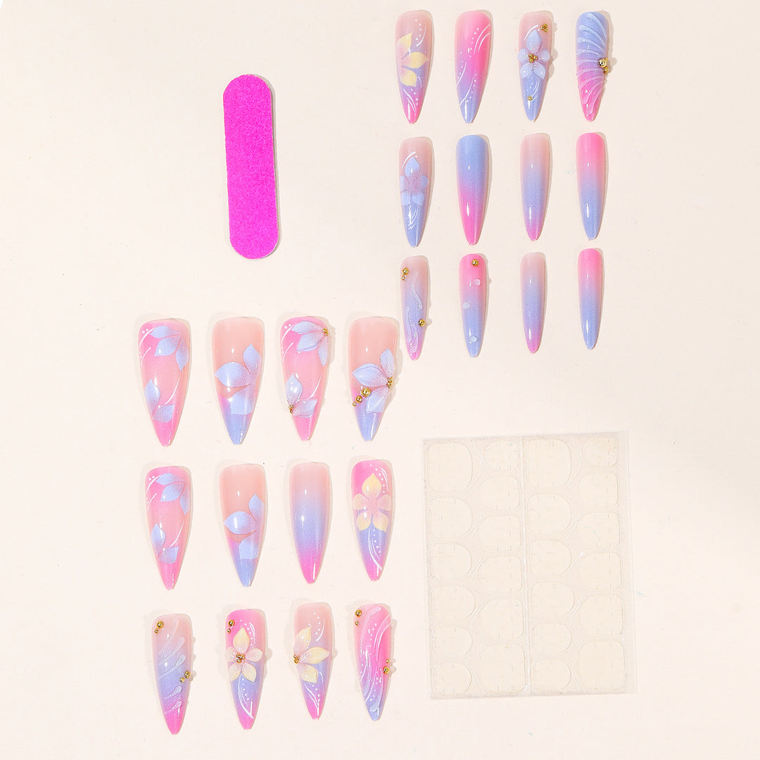 Luxury Floral 3D Stiletto Nail Art Extensions Kalsten