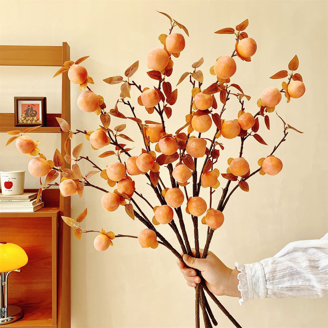 Decorative Faux Peach Blossom Stem