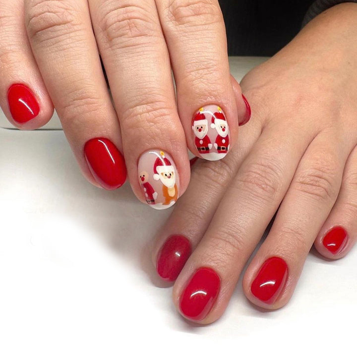 Artificial nail set in festive Christmas design with cute motifs Kalsten