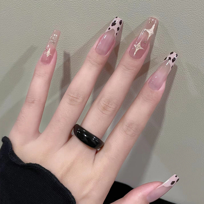 Stylish Press-On Nail Set with Artistic Leopard Design Kalsten