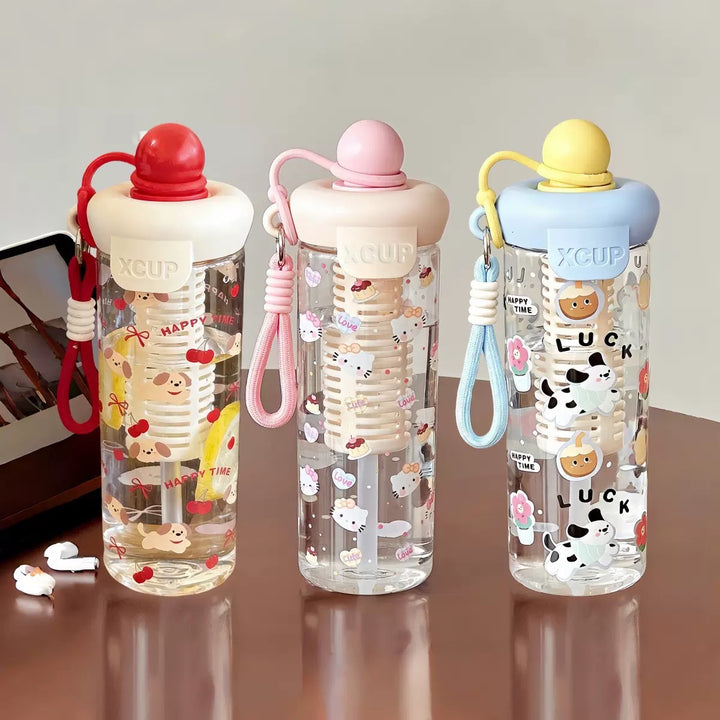 Women’s water bottle with cheerful design and fruit infusion insert Kalsten