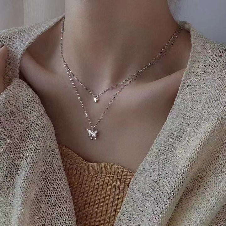 Elegant Butterfly Pendant Necklace Kalsten