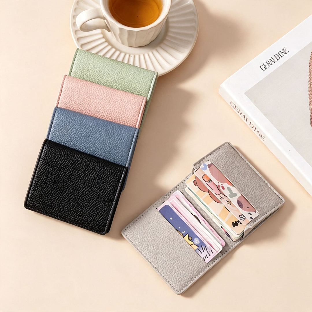 Textured Leather Credit Card Holder