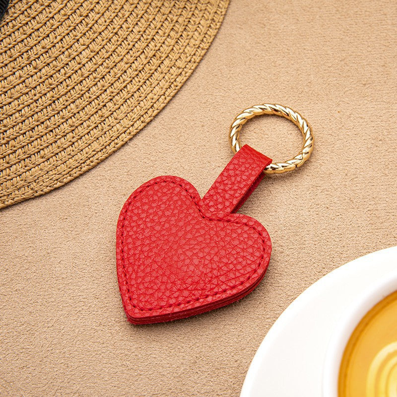 Heart-Shaped Leather Keychain Kalsten