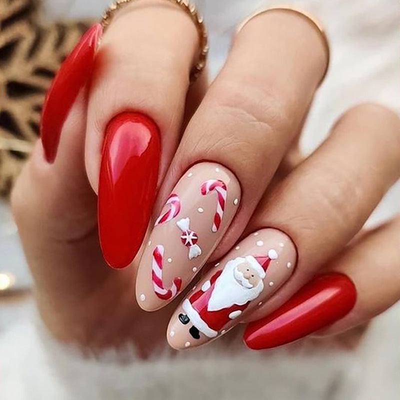 Festive Santa Claus Press-On Nail Set Kalsten