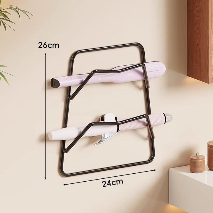 Wall-Mounted Heat-Resistant Two-Tier Hair Styling Tool Holder Rack