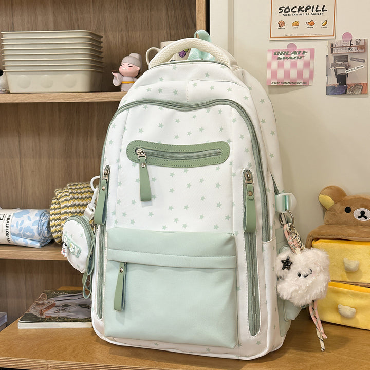 Backpack with Charming Star Applications and Practical Compartments Kalsten