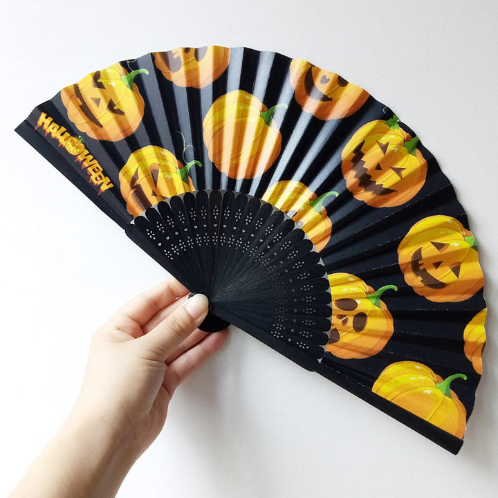Women's Halloween costume fan with unique lettering Kalsten