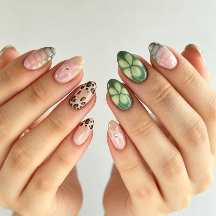 Artificial nails with modern geometric designs Kalsten