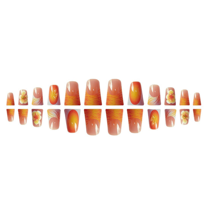 Artistic Floral Press-On Nails Set Kalsten
