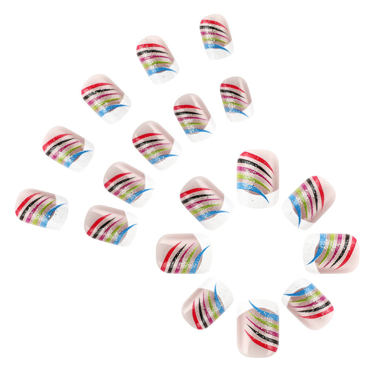 Stylish French Tip Nail Art Set Kalsten