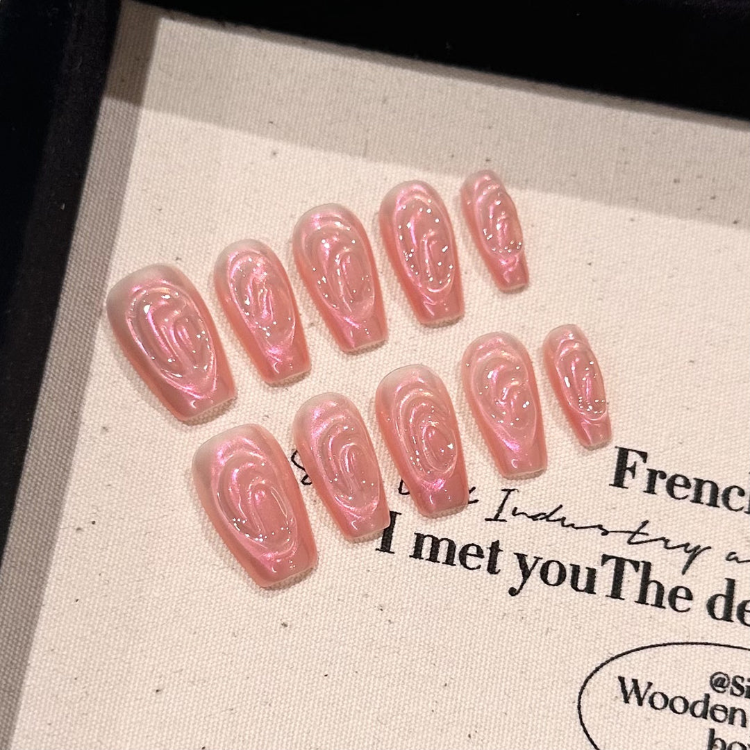 Glossy French Tip Press-On Nails