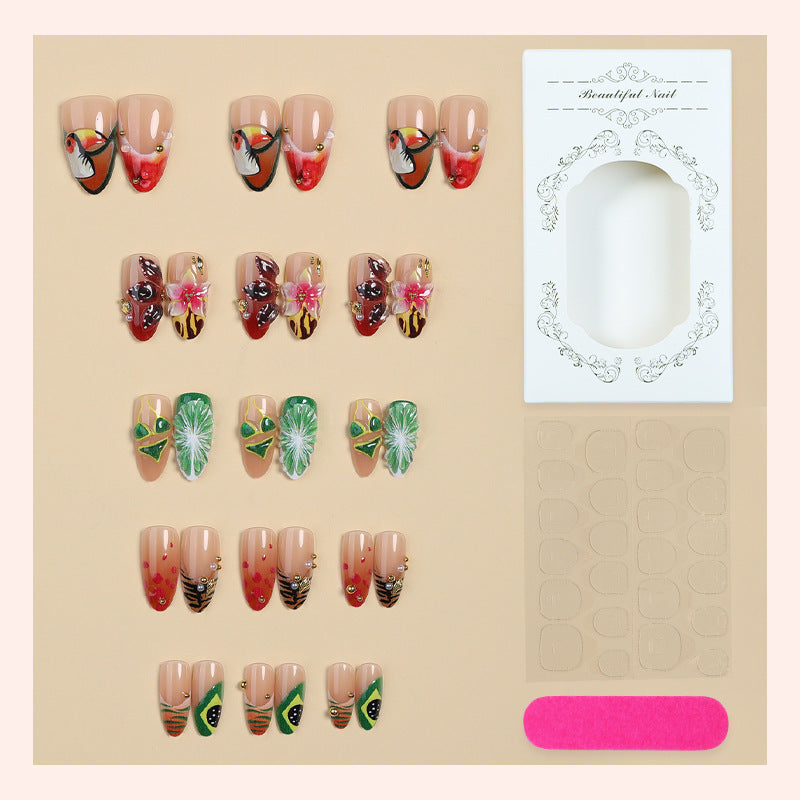 Artistic Tropical Press-On Nail Set kalsten