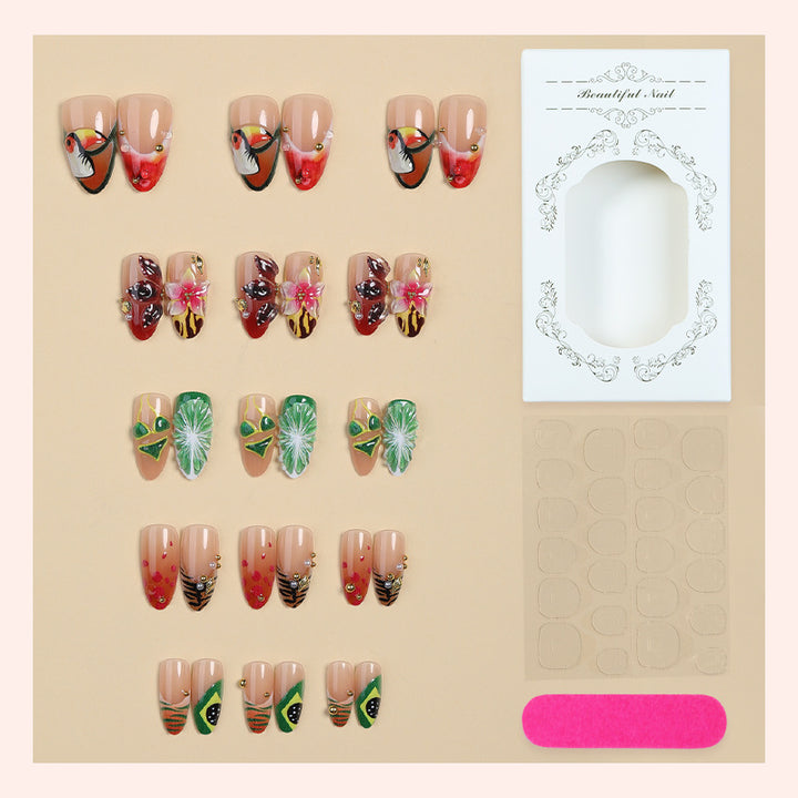Artistic Tropical Press-On Nail Set kalsten