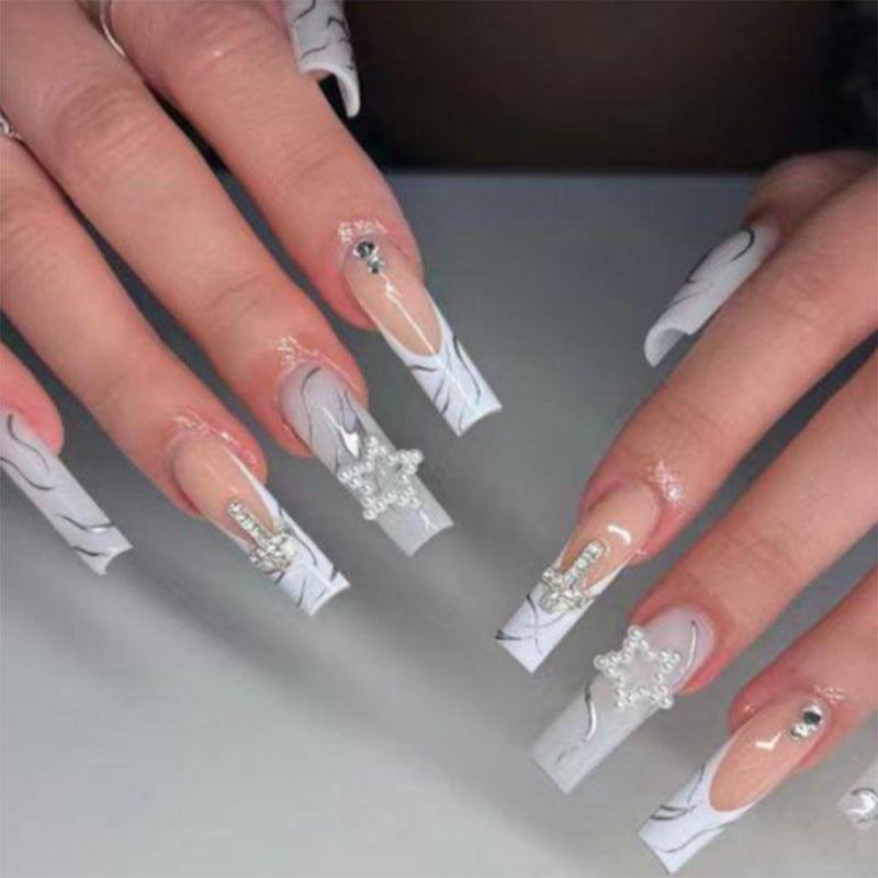 Glamorous Glittery Stiletto Press-On Nails Kalsten